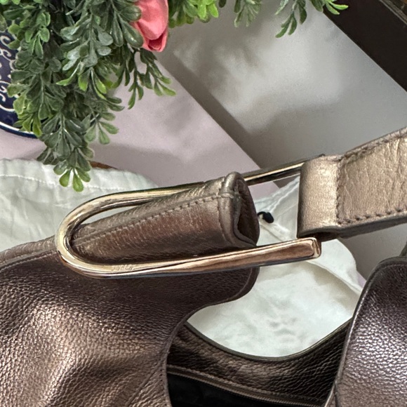 Furla Italian Luxury Shimmering Bronze Hobo Shoulder Bag - Picture 4 of 12